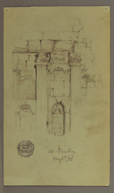 Disegno, studio delle rovine del tempio, 8 maggio 1868 da Frederic Edwin Church