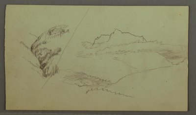 Disegno, Vetta che si erge sopra le nuvole, valle stretta, forse 1868 da Frederic Edwin Church