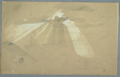 Disegno, Sole che brilla attraverso le nuvole, Giamaica, luglio 1865 da Frederic Edwin Church