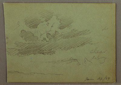 Disegno, raggio di sole dietro le nuvole, settembre 1869 da Frederic Edwin Church