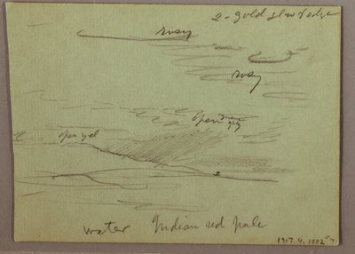 Disegno, tramonto, bambino che mangia, 22 dicembre 1870 da Frederic Edwin Church