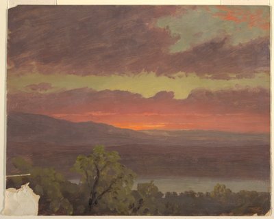 Disegno, Tramonto in Giamaica, Indie Occidentali, 1865-66 da Frederic Edwin Church