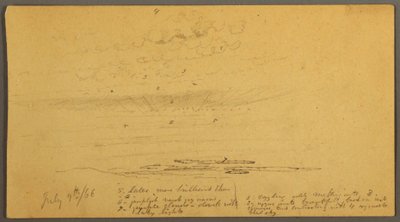 Disegno, Tramonto sulle colline, 9 luglio 1866 da Frederic Edwin Church