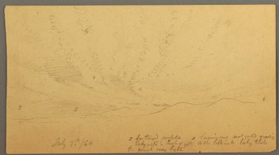 Disegno, Tramonto sulle colline, 9 luglio 1866 da Frederic Edwin Church