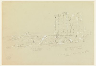 Disegno, Tempio con Semua [attuale as-Samu] in lontananza, 17 febbraio 1868 da Frederic Edwin Church