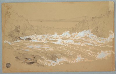 La gola del Niagara, vista verso il ponte sospeso da Frederic Edwin Church