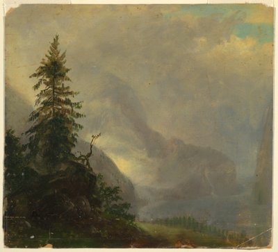 Disegno, Il lago Koenigsee, vicino a Berchtesgeden, Baviera, 1868 da Frederic Edwin Church