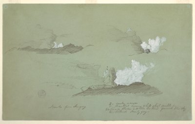 Disegno, Tre studi del vulcano Sangay, luglio 1857 da Frederic Edwin Church
