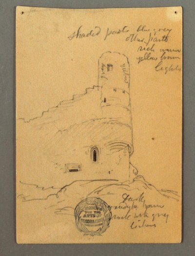 Disegno, Torre del castello, Sion, forse 1868 da Frederic Edwin Church