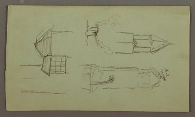 Disegno, Torri, tetti, Spicket, tetto, luglio 1868 da Frederic Edwin Church