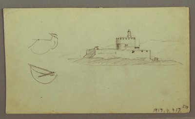 Disegno, Città sulla costa, catena montuosa alle spalle, 27 maggio 1868 da Frederic Edwin Church