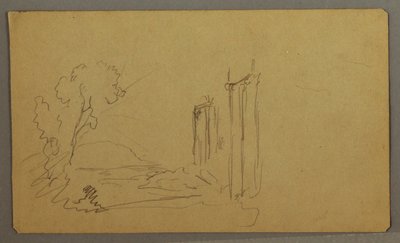 Disegno, Alberi, colonne classiche, forse 1865-66 da Frederic Edwin Church
