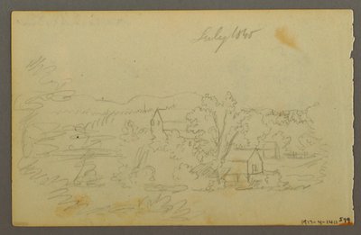 Disegno, Alberi, mucca, 1844 da Frederic Edwin Church