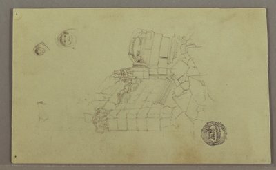 Disegno, Due teste, rovine, forse 1868 da Frederic Edwin Church