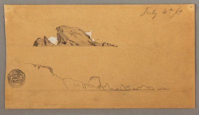 Disegno, due iceberg, 4 luglio 1859 da Frederic Edwin Church