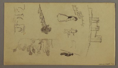 Disegno, Due studi di città sulla cima di una montagna, forse 1868-69 da Frederic Edwin Church