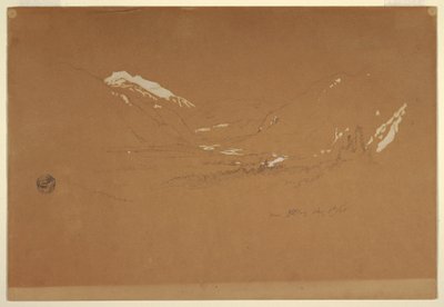 Disegno, valle "vicino a Golling", Austria, 5 agosto 1868 da Frederic Edwin Church