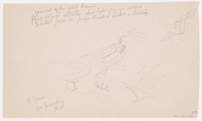 Disegno, Valle di El Yemen, 20 febbraio 1868 da Frederic Edwin Church