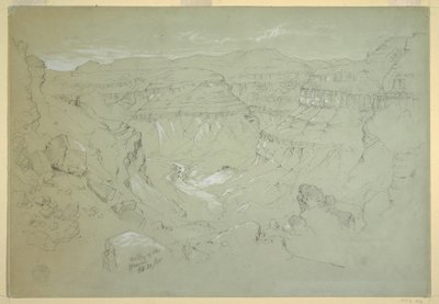 Disegno, Valle di El Yemen, 20 febbraio 1868 da Frederic Edwin Church