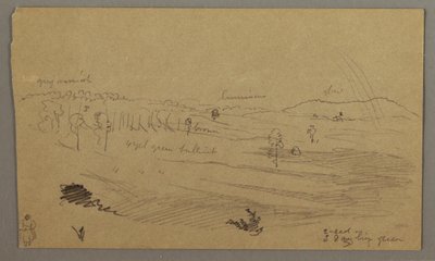Disegno, Valle, arcobaleno, forse 1865-66 da Frederic Edwin Church