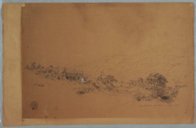Disegno, valle con segheria McAllisters, Colombia, giugno 1853 da Frederic Edwin Church