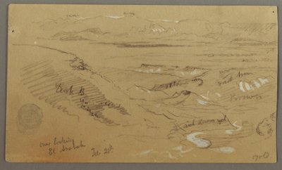 Disegno, Veduta di Wady el-Arabah, 20 febbraio, forse 1868 da Frederic Edwin Church