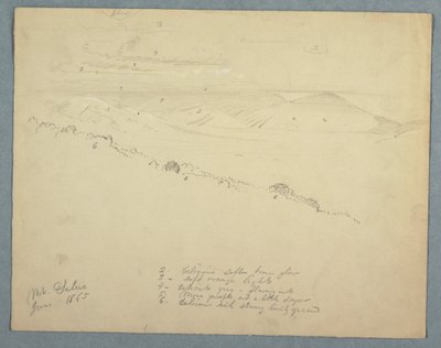 Disegno, vista dal monte Salus, Giamaica, giugno 1865 da Frederic Edwin Church
