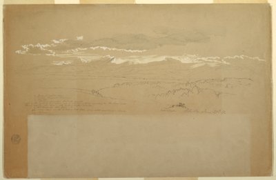 Disegno, Veduta di una catena montuosa, Ecuador, 27 giugno 1857 da Frederic Edwin Church