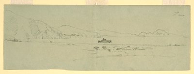 Disegno, Veduta della penisola sorrentina di Capri, Italia, da nord-est, 1869 da Frederic Edwin Church