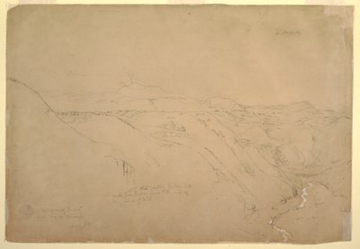 Disegno, il vulcano Puresé e il Rio de Vinagre, Purese, Colombia, agosto 1853 da Frederic Edwin Church