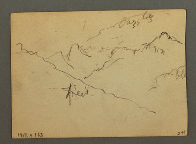 Disegno, Cascata tra Veney e Sion, Valle del Rodano, Svizzera, agosto 1868 da Frederic Edwin Church