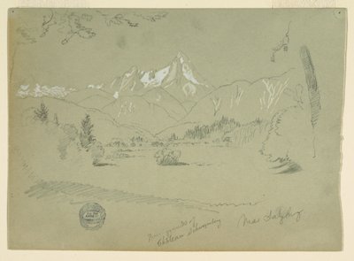 Disegno, Watzmann dal terreno del castello di Aigen presso Salisburgo, giugno-luglio 1868 da Frederic Edwin Church