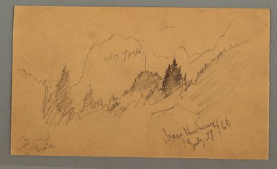Disegno, Cime boscose, 27 luglio 1868 da Frederic Edwin Church