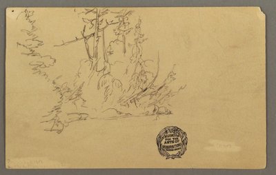 Disegno, Riva boscosa, forse 1877 da Frederic Edwin Church