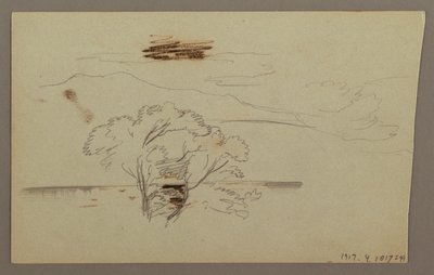 Disegno, pendio boscoso, campagna collinare, 1863 da Frederic Edwin Church
