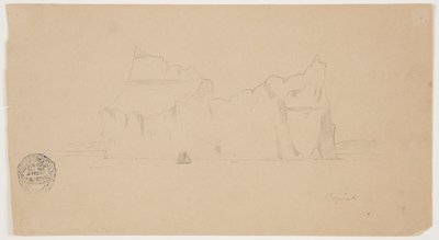Iceberg galleggiante con barca a vela da Frederic Edwin Church