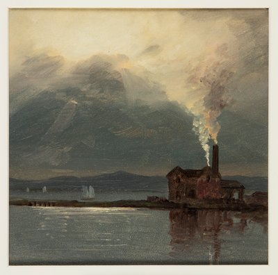 Fiume Hudson con fabbrica al chiaro di luna da Frederic Edwin Church