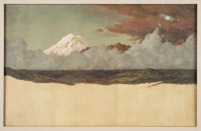 Monte Chimborazo attraverso nebbia e nuvole in aumento da Frederic Edwin Church
