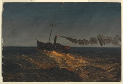 Battello a vapore al tramonto da Frederic Edwin Church