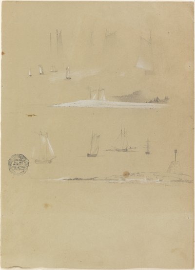 Studi di navi a vela e paesaggi costieri da Frederic Edwin Church
