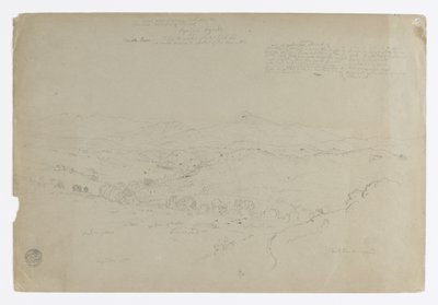 Studio.  Paesaggio con il Monte Puresé.  Schizzo.  Paesaggio. da Frederic Edwin Church