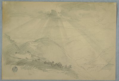 Sole che esplode tra le nuvole su una valle di montagna, Giamaica da Frederic Edwin Church