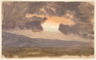 Tramonto su colline spoglie da Frederic Edwin Church