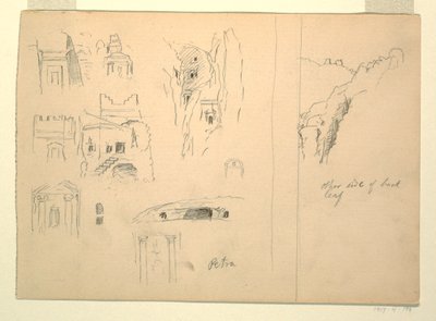 Dieci Studi di Tombe e una Veduta di Rocce, Petra, Giordania da Frederic Edwin Church