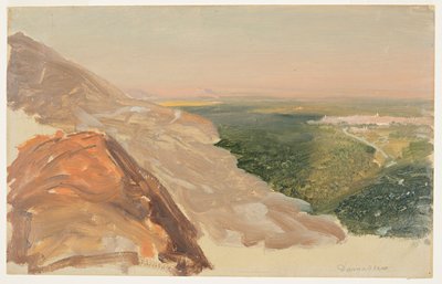 Veduta di una pianura con Damasco, Siria, dalle montagne da Frederic Edwin Church