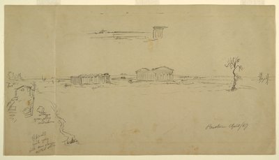 Vedute della Basilica e del Tempio di Nettuno, Paestum, Italia da Frederic Edwin Church