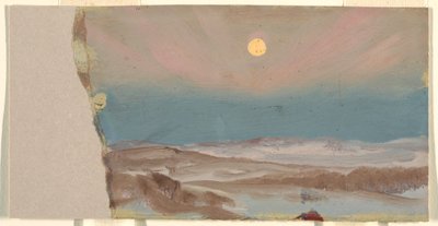 Paesaggio invernale con luna piena da Frederic Edwin Church