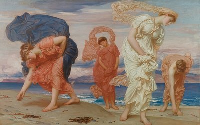 Ragazze greche che raccolgono ciottoli sulla spiaggia da Frederic Leighton