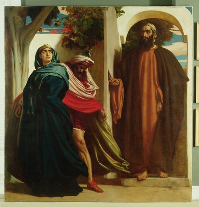 Jezebel e Ahab incontrano Elia, c.1862-3 da Frederic Leighton