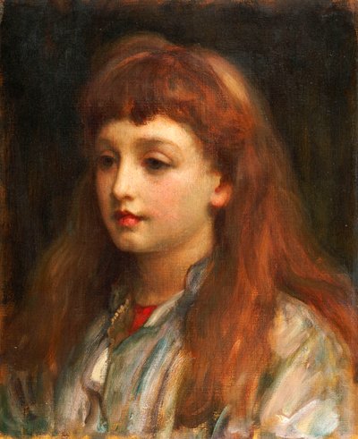 Ritratto di una giovane ragazza, testa e spalle da Frederic Leighton
